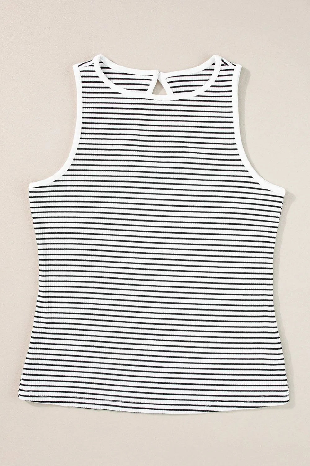 Hazel Blues® |  Striped Ribbed Round Neck Tank