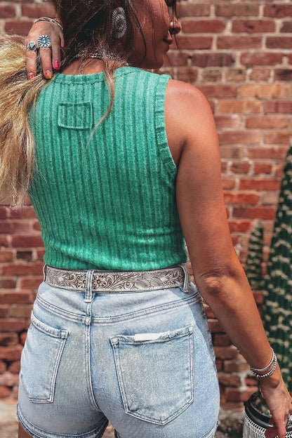 Hazel Blues® |  Washed Away Tank Top | Ribbed Mineral Wash Tank Top