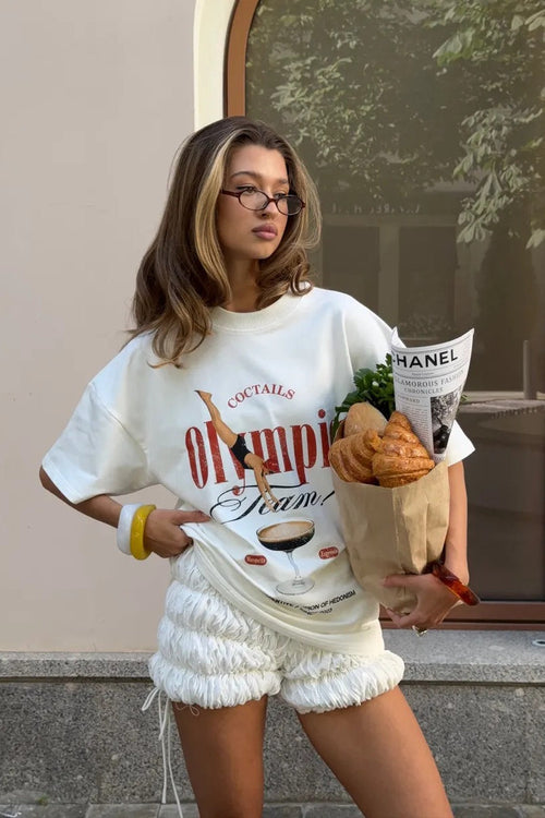 Cotton Fashion Trendy Loose Creative Print T-shirt