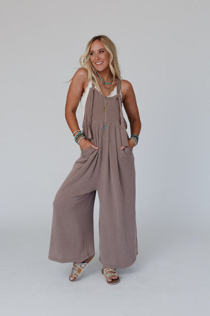 The Nest Urban Light Textured Jumpsuit - Acorn