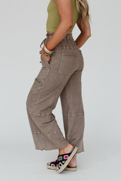 Lucky One Wide Leg Full Pant - Mocha