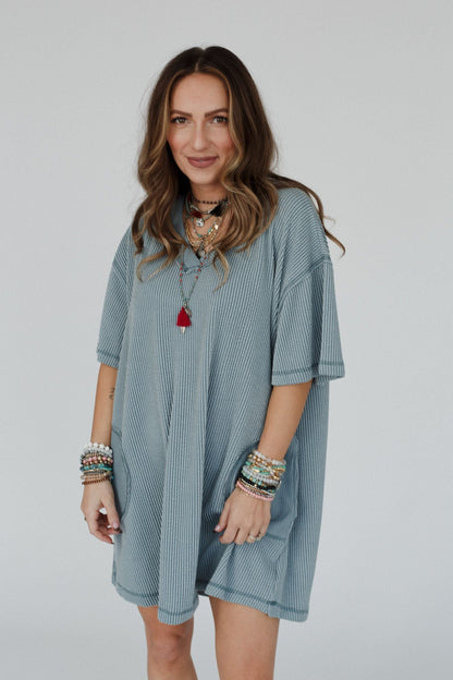 The Nest Soft Touch Tunic Dress - Seafoam