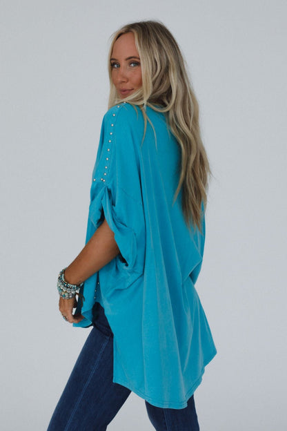 Tomcat Studded High Low Top - Teal