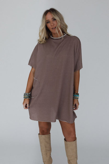 The Nest Laid Back Luxe Dress - Two Tone Mocha