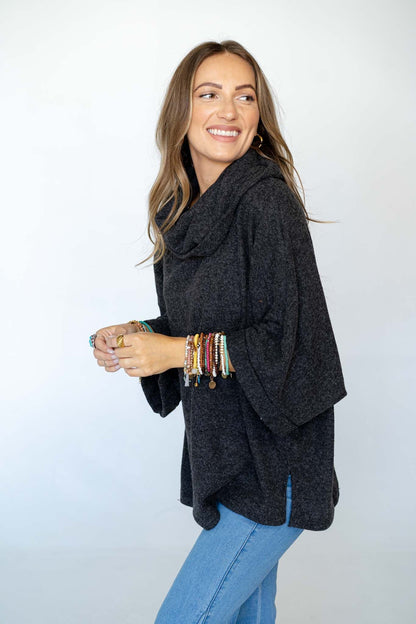 The Nest Your Favorite Oversized Turtle Neck Sweater - Charcoal