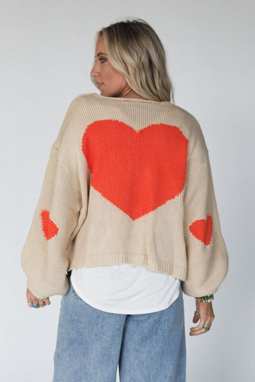 Hearts Desire Knit Cardigan - Orange