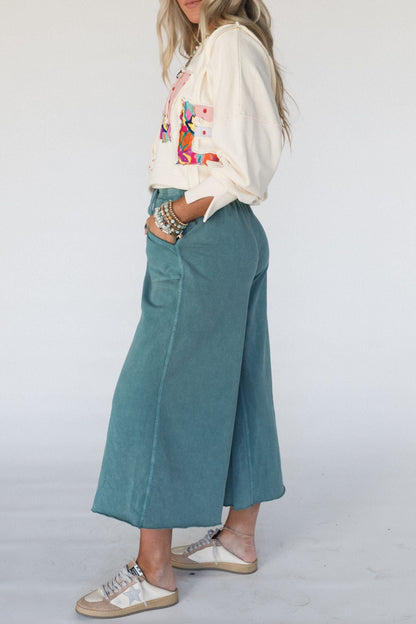 Relaxing Robin Wide Leg Pant - Teal Green