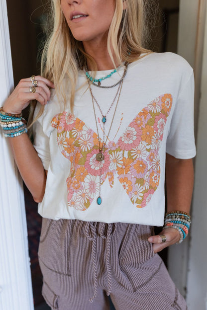 Winged Wonder Graphic Tee - Vintage White