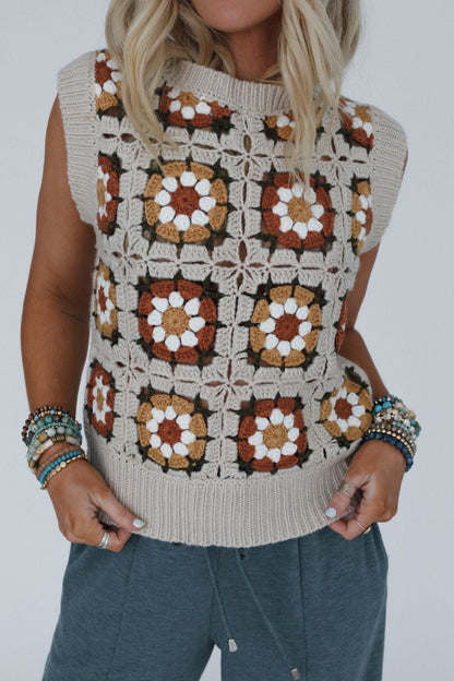 Retro Roadtrip Crochet Top - Natural