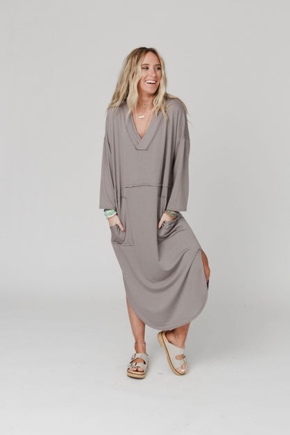 The Nest Meadow Long Sleeve Slit Maxi Dress - Coco