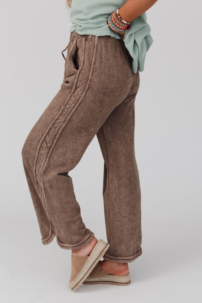 So Comfy Wide Leg Pant Full Length - Mocha