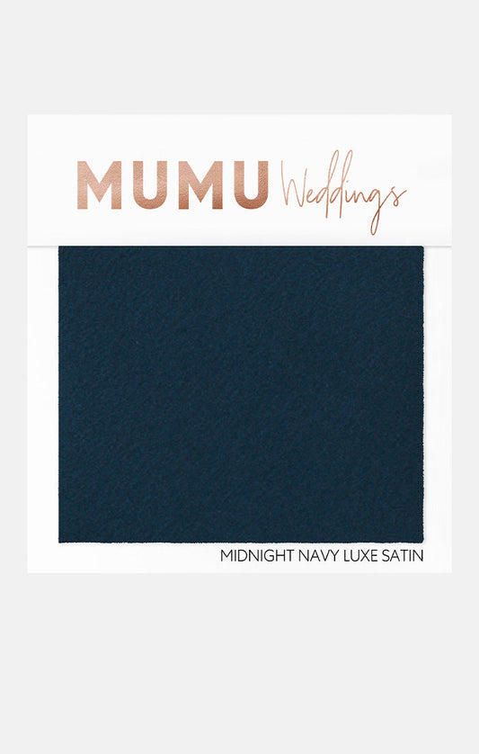 Bridesmaid Fabric Swatch ~ Midnight Navy Luxe Satin
