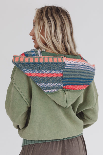 Nori Hoodie Pullover Top - Sage