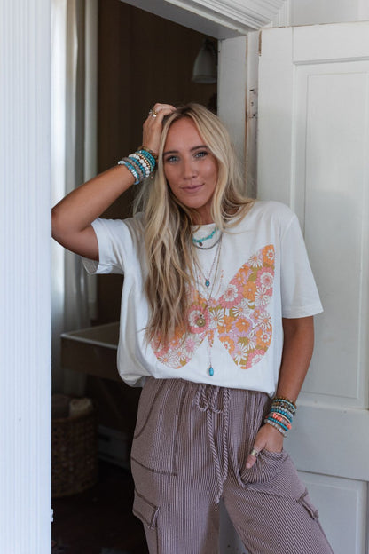 Winged Wonder Graphic Tee - Vintage White