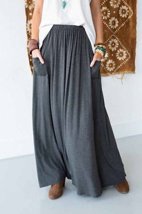 The Perfect Pocketed Maxi Skirt - Charcoal