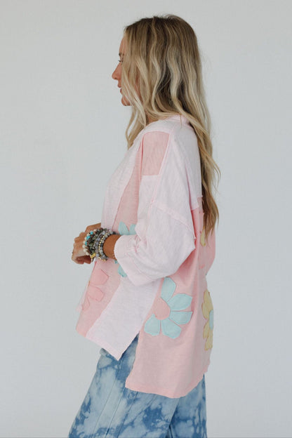 Chasing Bliss Flower Patch Top - Pink