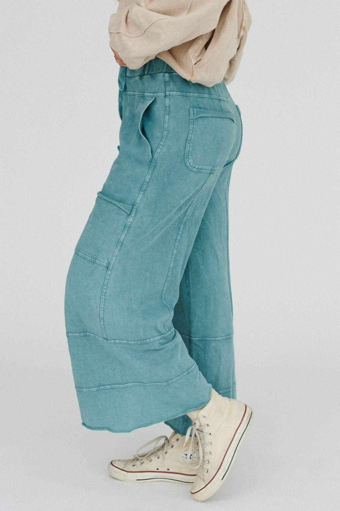 Lucky One Wide Leg Pant - Teal