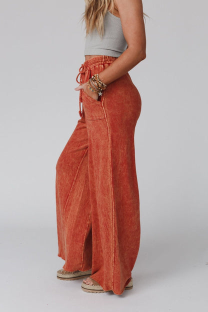 Relaxing Robin Wide Leg Pant - New Brick