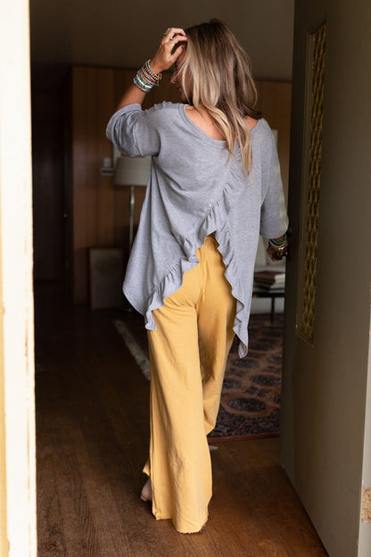 The Nest Must Have High Low Tee - Heather Gray