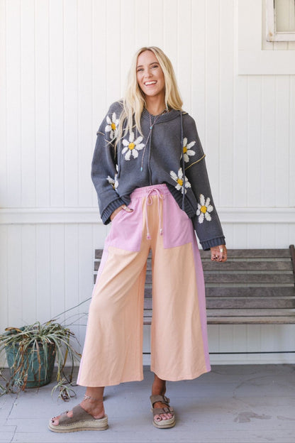 The Nest Breeze Lounge Wide Leg Pants - Orange Purple