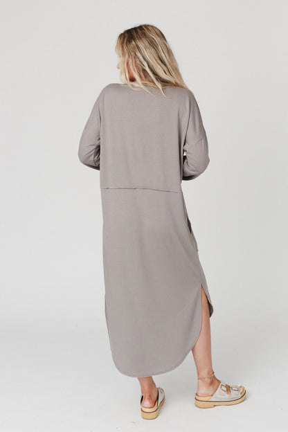 The Nest Meadow Long Sleeve Slit Maxi Dress - Coco