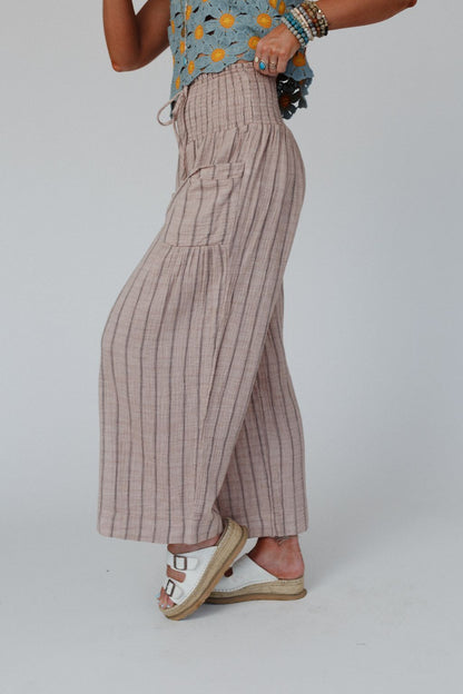 Solana Striped Pants - Mocha