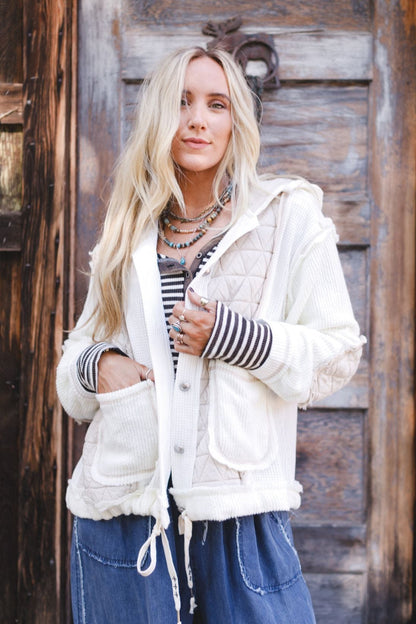 Leighton Button Up Jacket - Cream
