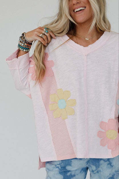 Chasing Bliss Flower Patch Top - Pink