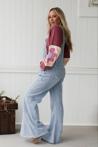 The Nest Cali Dream Denim Overalls - Light Wash