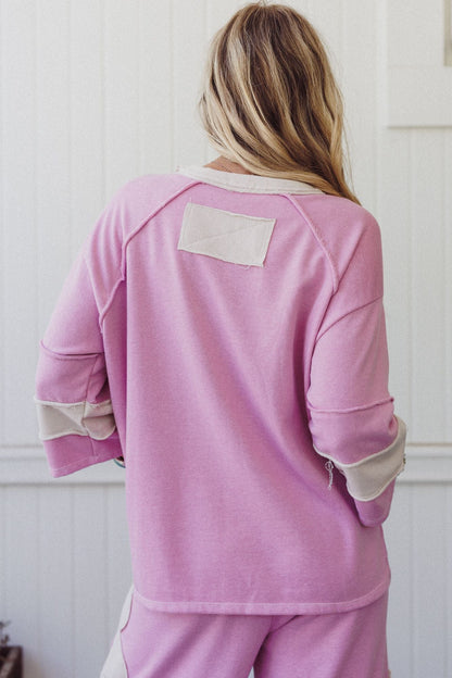 Drift Path Flower Patched Top - Lilac