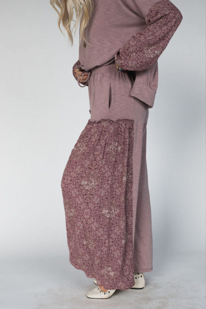 The Nest Cozy Haven Pants - Mauve Mauve