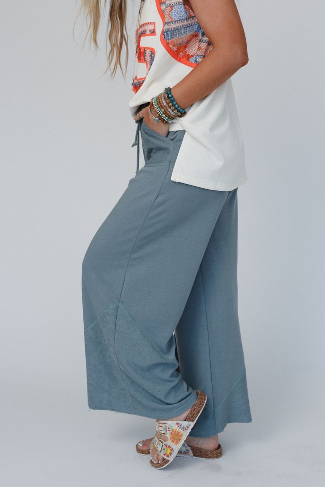 The Nest All Set Wide Leg Pants - Stormy Sea