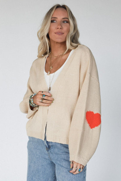 Hearts Desire Knit Cardigan - Orange