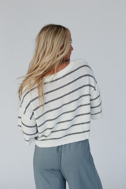 Coastal Stripe Top - Cream